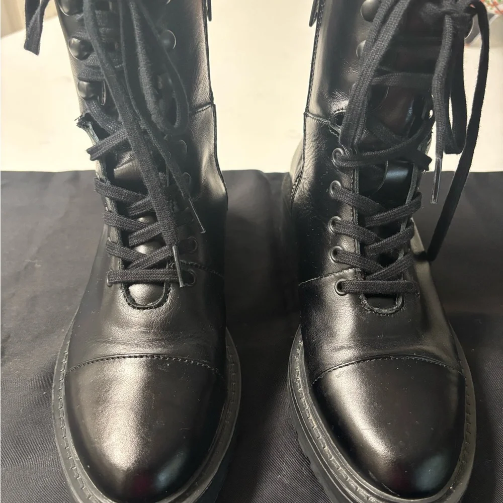 Black Leather Ankle Boots - Picture 7 of 15